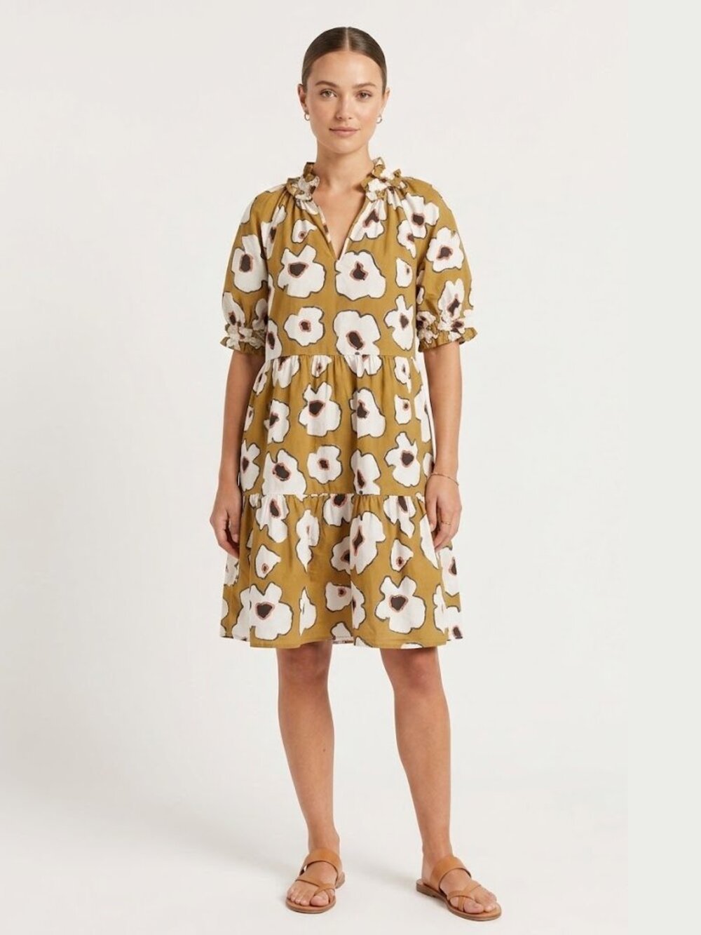 CROSBY by Mollie Burch Isabelle Meadow Floral Knee Length Short tier Swing Dress